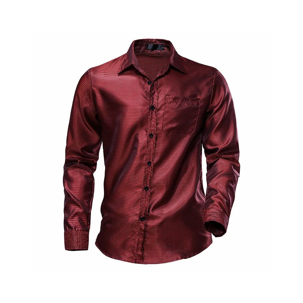 Mens Shirts Long Sleeve Slim Fit Disco Party Fashion Shirt For Men High Quality