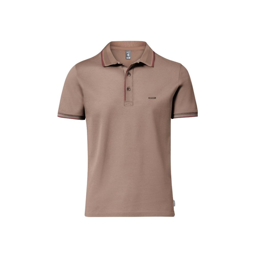 Premium Double PK Cotton Polo - Light Coffee